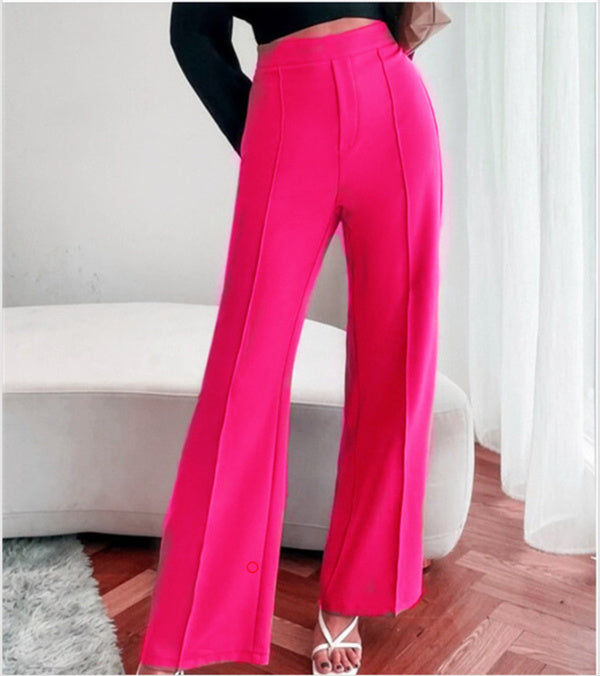 Clara | Damen Freizeithose, hoch tailliert, locker sitzend, mit geradem Bein