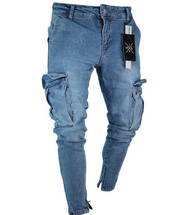 Halstyn | Ripped Denim Cargo Jeans für Männer
