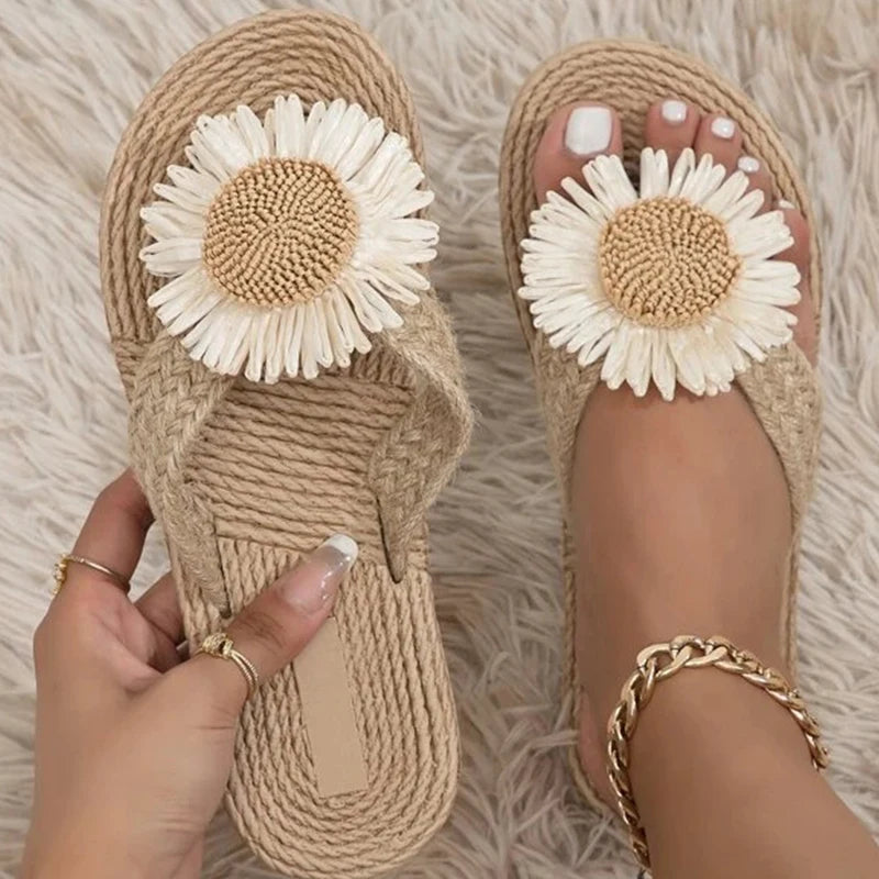Audrey - Elegante handgewebte Pantoffeln für Ihre Sommerabenteuer