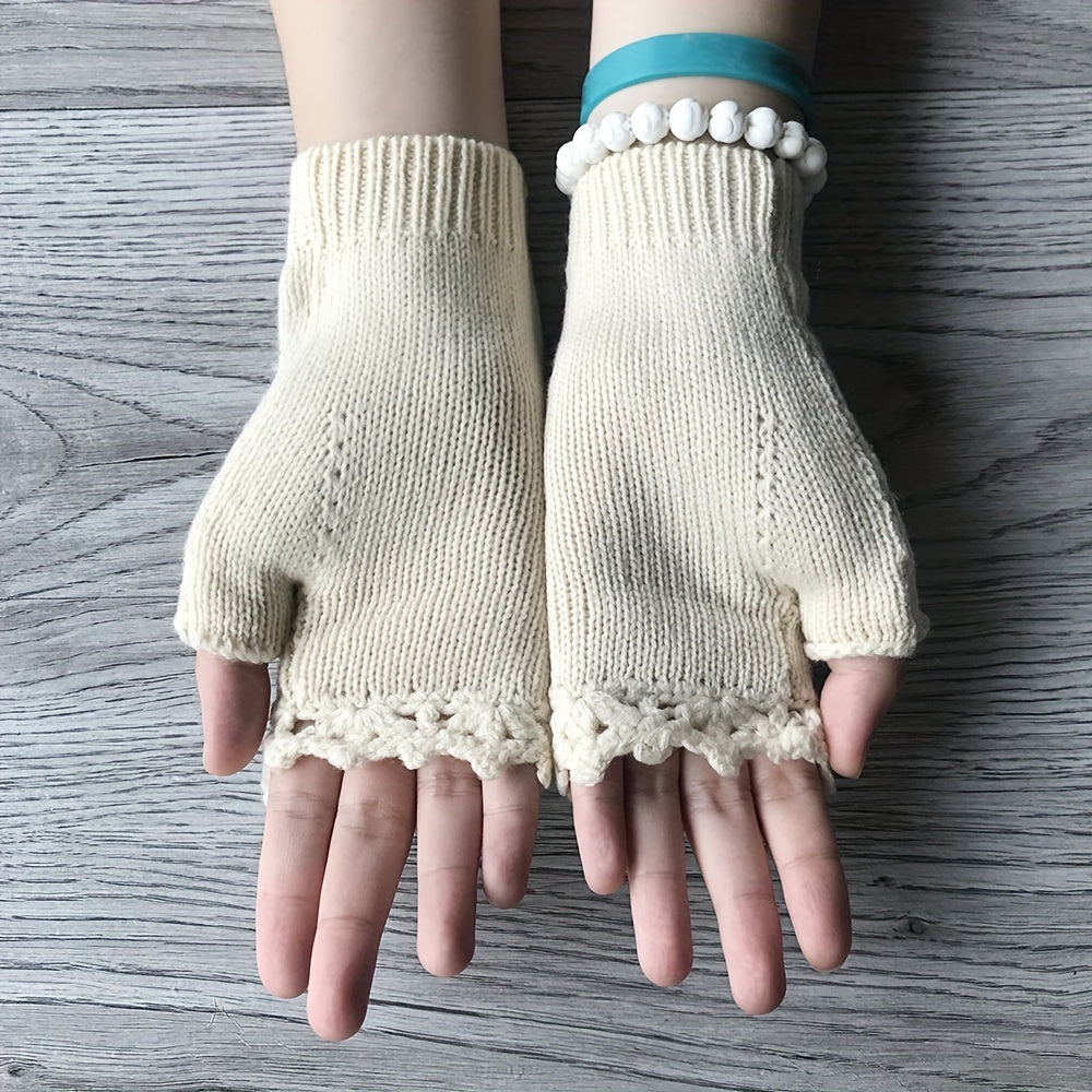 3Leaves Blumige Fingerlose Handschuhe