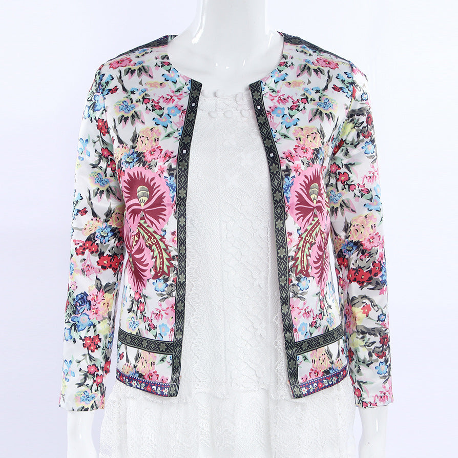 Irene | Boho-Satinblazer mit schönem Blumendruck