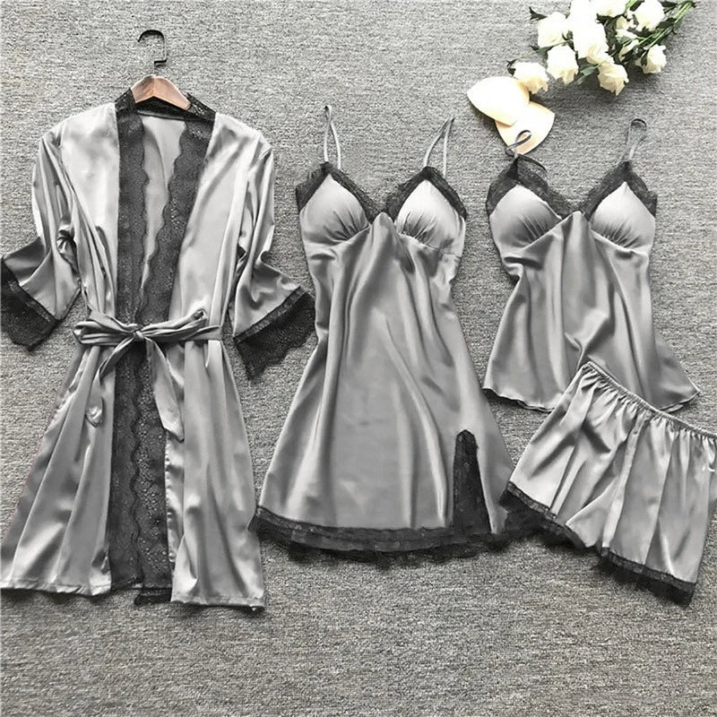 Iris - Elegantes Satin-Pyjama-Set für luxuriöse Damen
