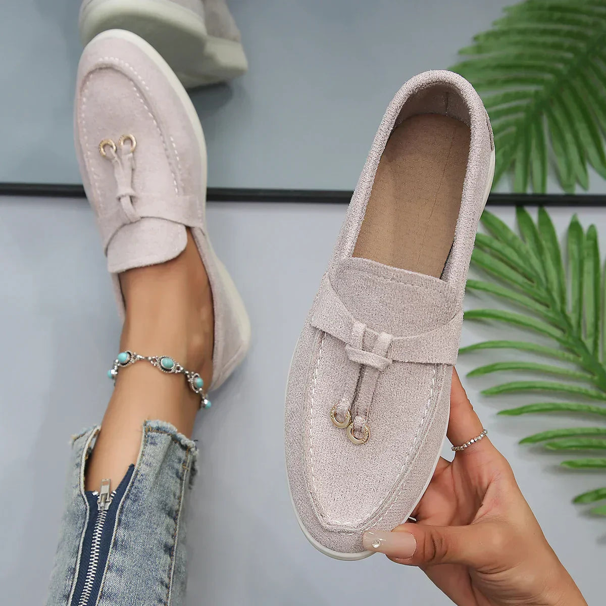 Leah - Stylische Leder Loafers für Frauen