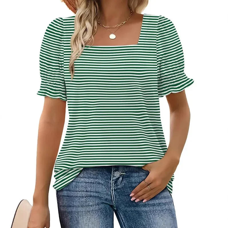 U-Neck Petal Sleeve T-Shirt