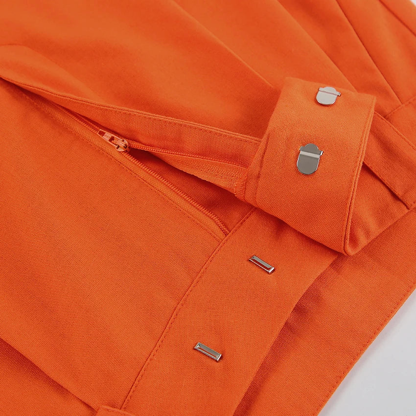 Evelien | Stylische orangefarbene Damenhose aus Leinen für den perfekten Sommerlook