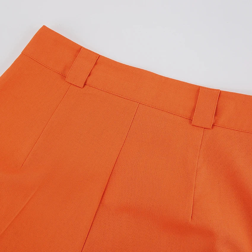Evelien | Stylische orangefarbene Damenhose aus Leinen für den perfekten Sommerlook