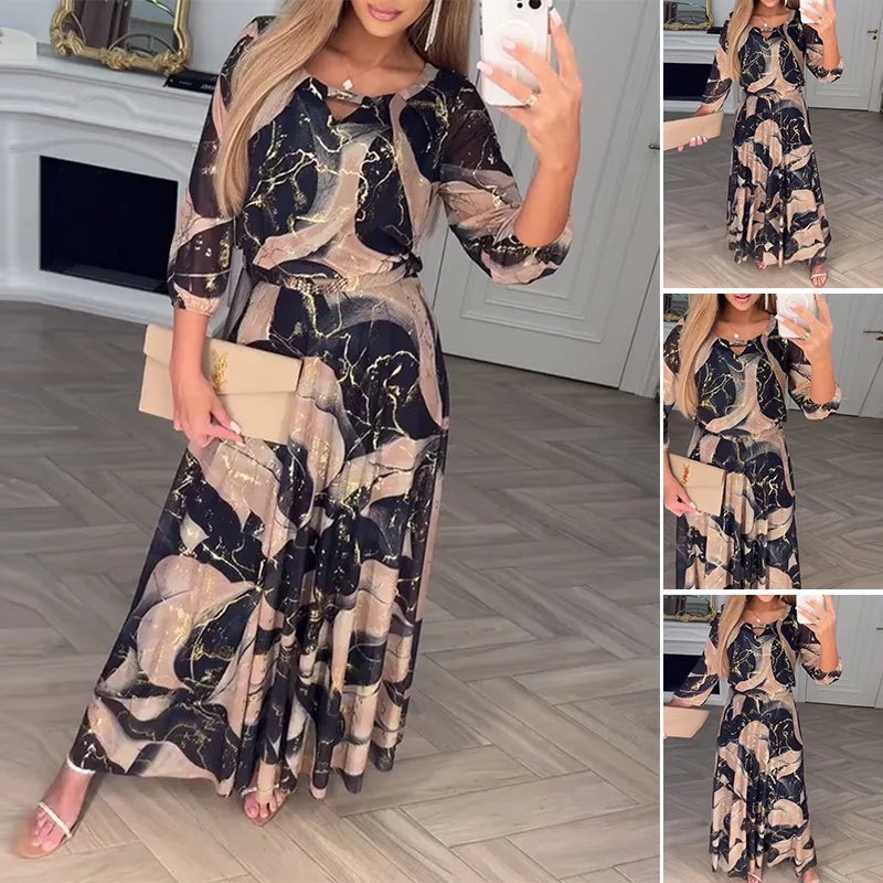 Elegantes bedrucktes Maxikleid
