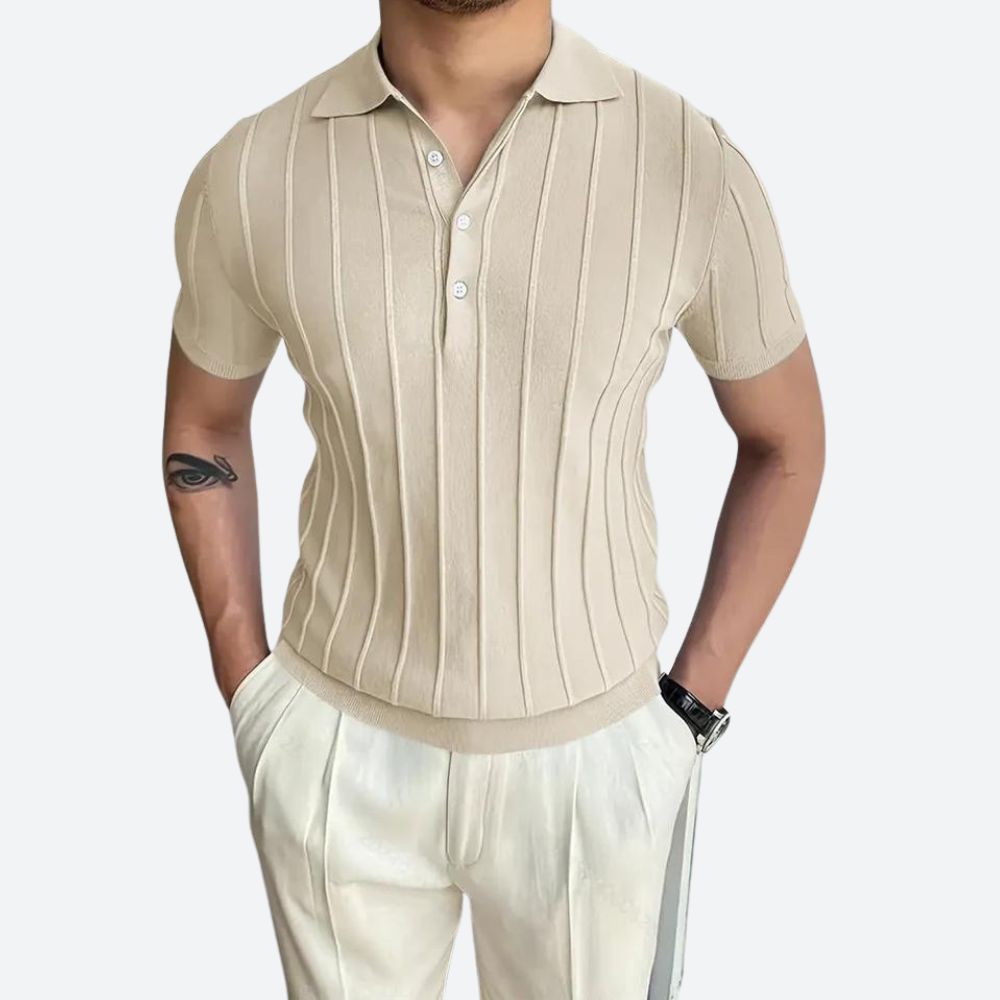 Stylisches Polo-Shirt mit hohem Stretch-Anteil und elegantem V-Ausschnitt - Shag