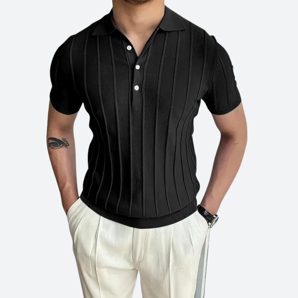 Stylisches Polo-Shirt mit hohem Stretch-Anteil und elegantem V-Ausschnitt - Shag