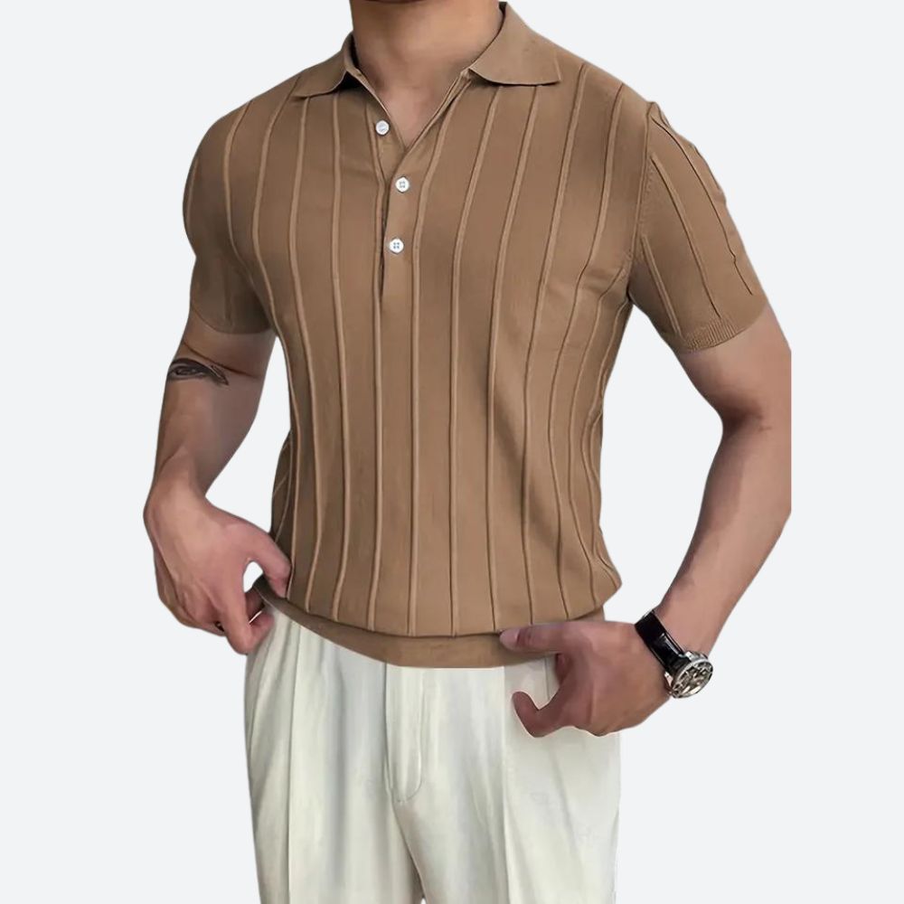 Stylisches Polo-Shirt mit hohem Stretch-Anteil und elegantem V-Ausschnitt - Shag