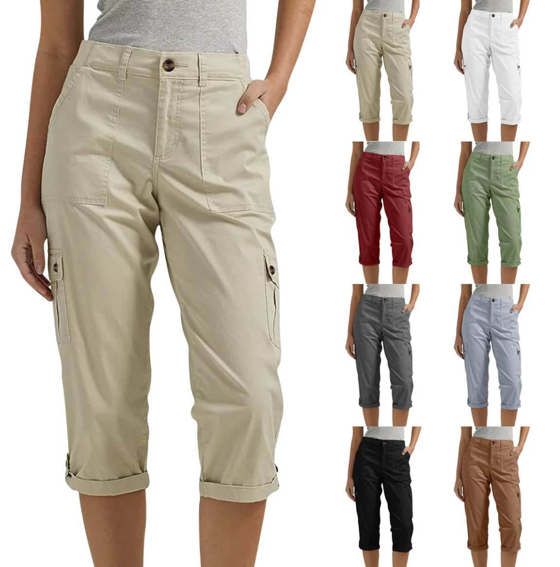 Damen-Shorts mit hoher Elastizität und mehreren Taschen