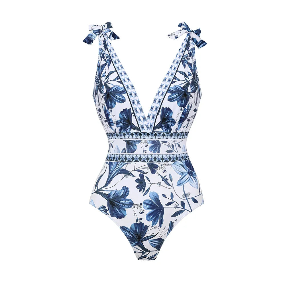 2-teiliges Badeanzug-Set mit Sarong-Rock