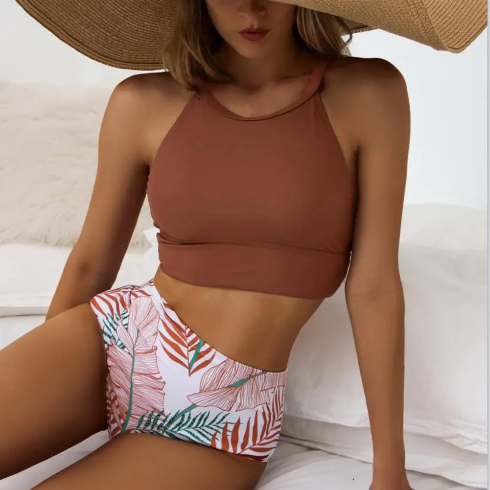Edith - Elegante Bikini-Sets mit Blumendruck und hoher Taille