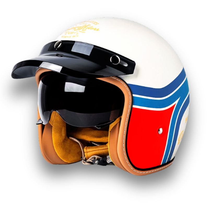 Zeitloser Motorradhelm - DOT und ECE zertifiziert