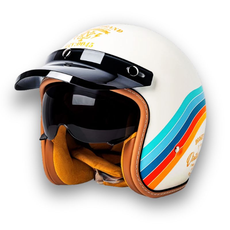 Zeitloser Motorradhelm - DOT und ECE zertifiziert