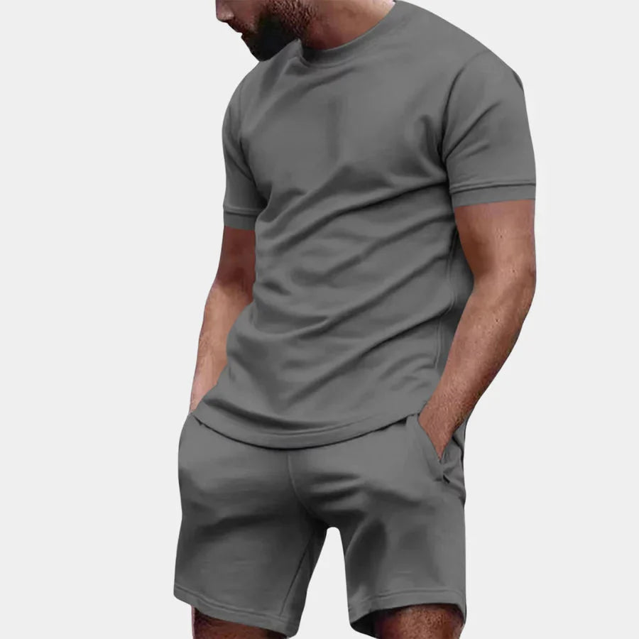 Zweiteiliges Set – lässiges Kurzarm-T-Shirt und Shorts für Herren