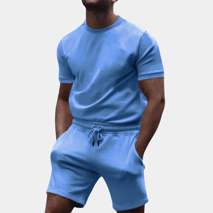 Zweiteiliges Set – lässiges Kurzarm-T-Shirt und Shorts für Herren