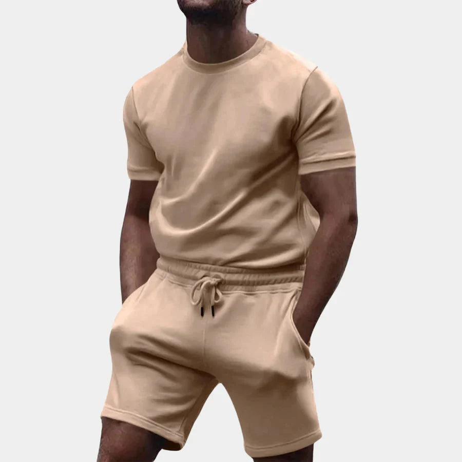 Zweiteiliges Set – lässiges Kurzarm-T-Shirt und Shorts für Herren