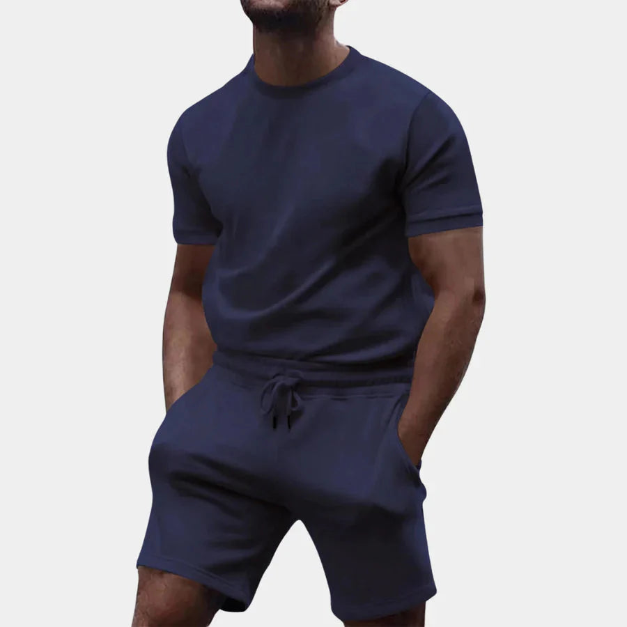 Zweiteiliges Set – lässiges Kurzarm-T-Shirt und Shorts für Herren