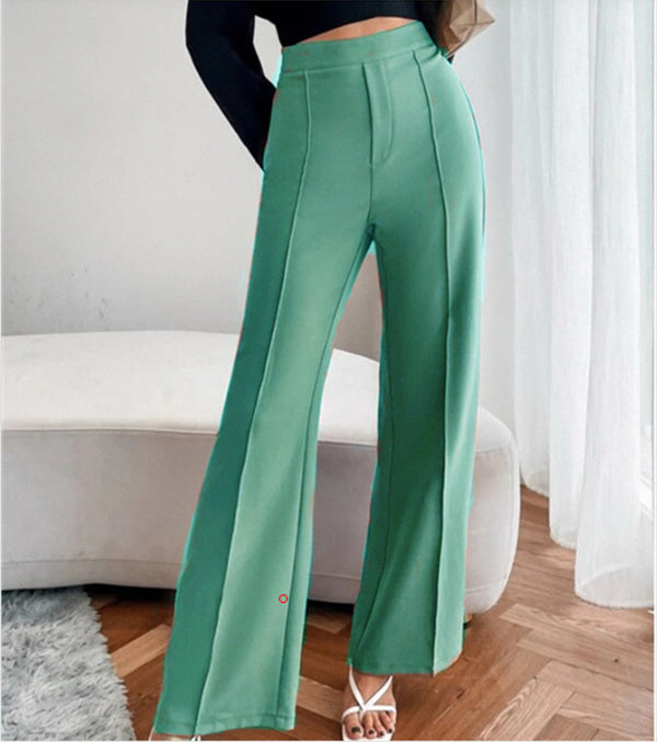 Clara | Damen Freizeithose, hoch tailliert, locker sitzend, mit geradem Bein