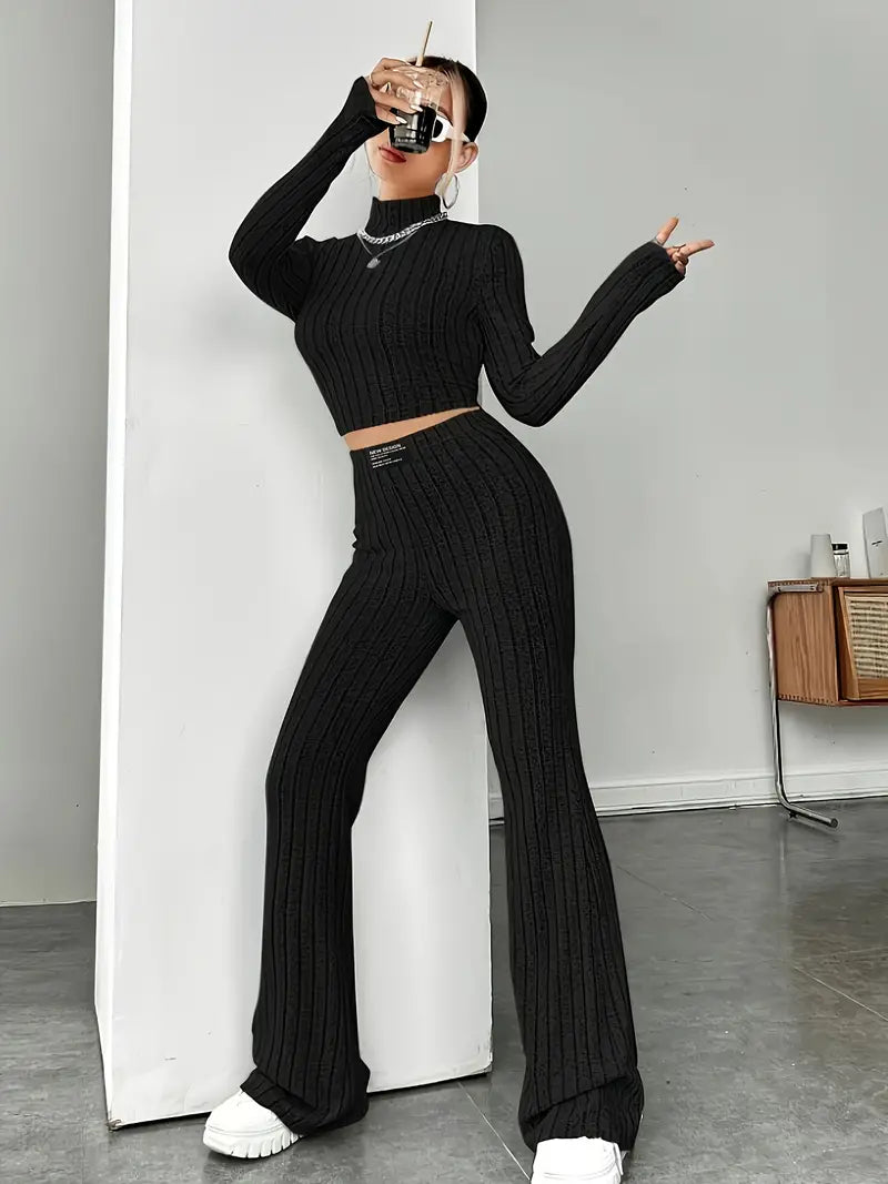 Mabel - Stylisches zweiteiliges Set aus einem bequemen langärmeligen Strickoberteil und einer eleganten Hose