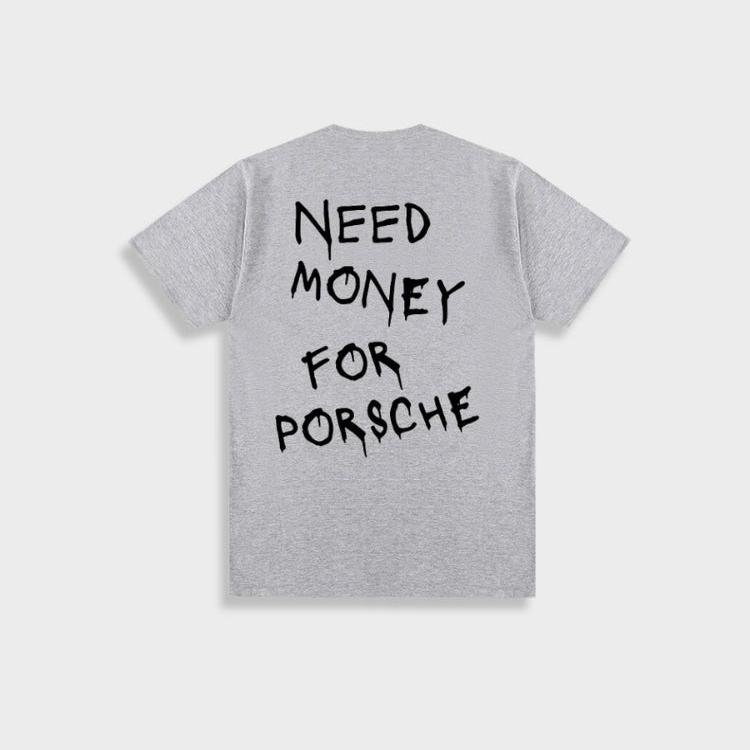 Mark | Herren Vintage 'Need Money For Porsche' Baumwoll-T-Shirt