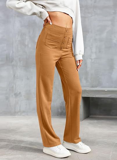 Stylische elastische Freizeithose mit hoher Taille - Sophia