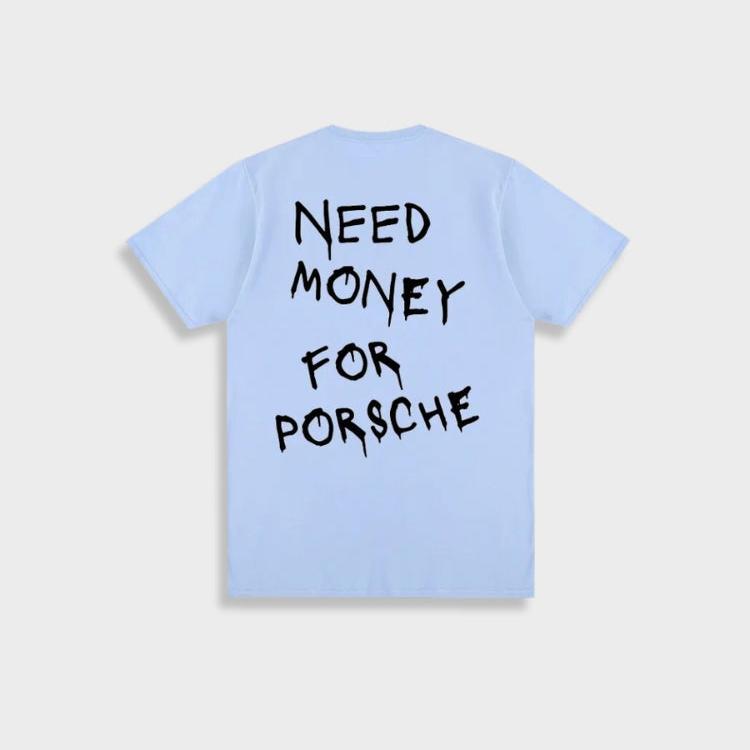 Mark | Herren Vintage 'Need Money For Porsche' Baumwoll-T-Shirt