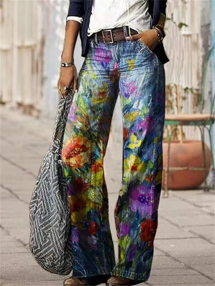 Olivette - Luxuriöse Denim-Hose aus Baumwoll-Twill für einen eleganten Look