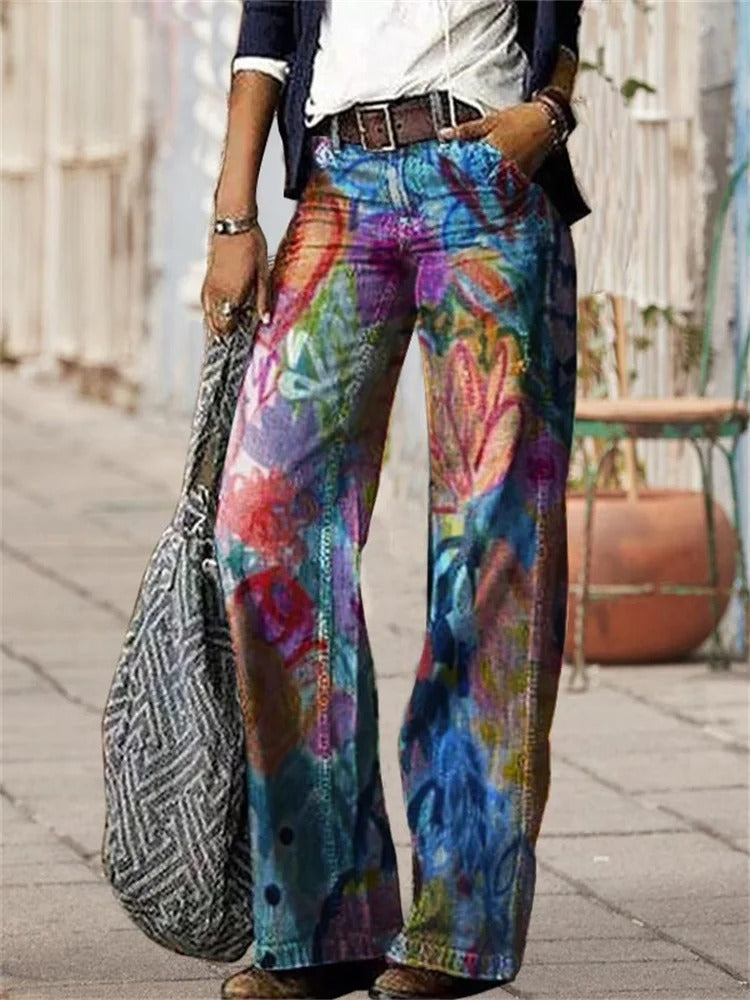 Olivette - Luxuriöse Denim-Hose aus Baumwoll-Twill für einen eleganten Look