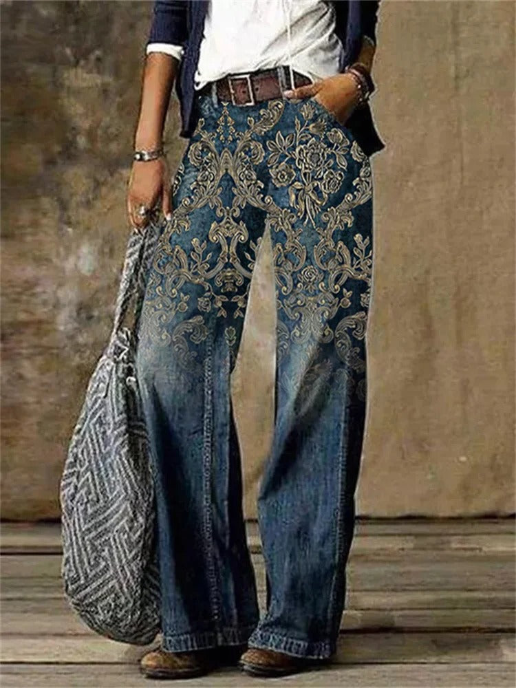 Olivette - Luxuriöse Denim-Hose aus Baumwoll-Twill für einen eleganten Look