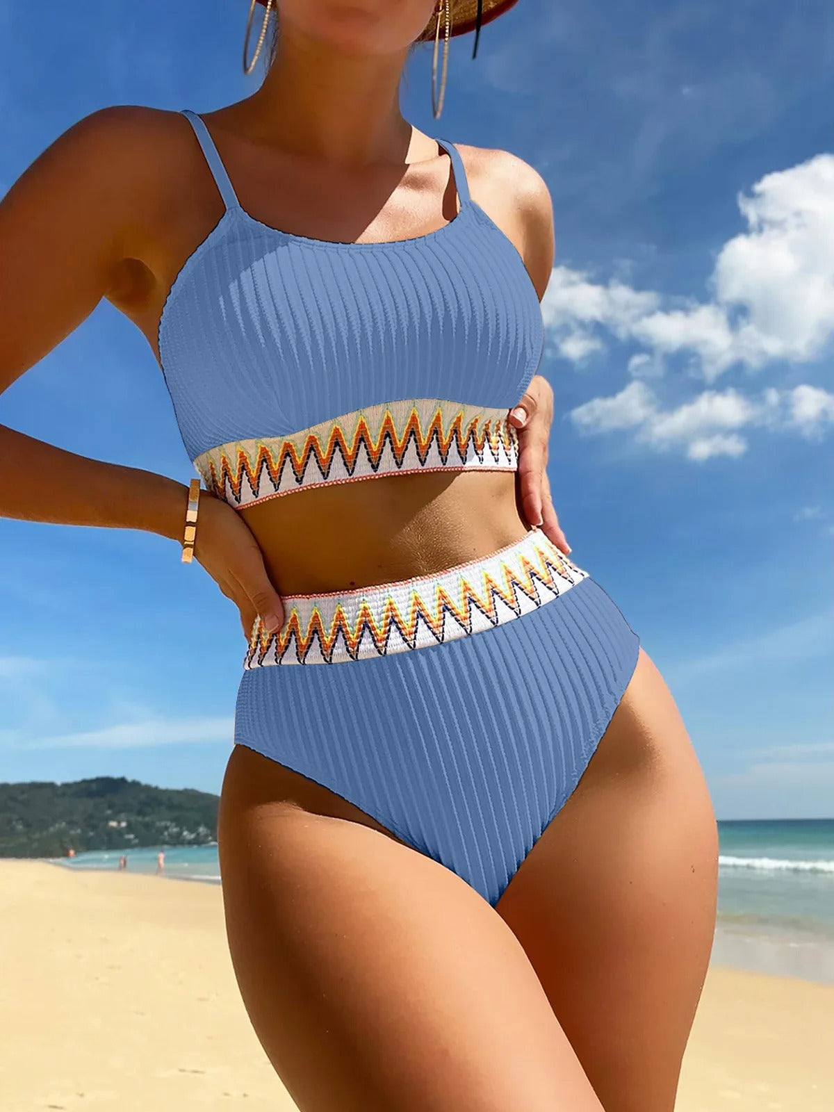 Nancy - Modischer Bikini-Badeanzug mit hoher Taille