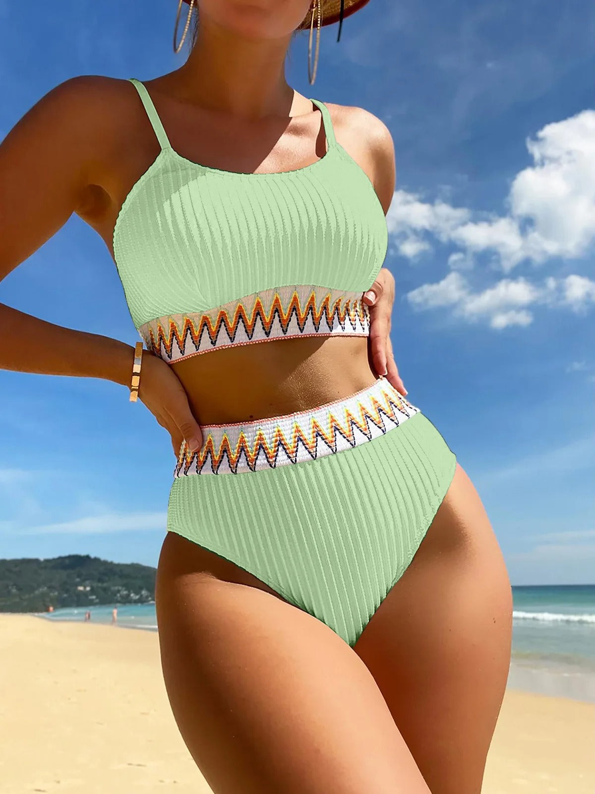 Nancy - Modischer Bikini-Badeanzug mit hoher Taille