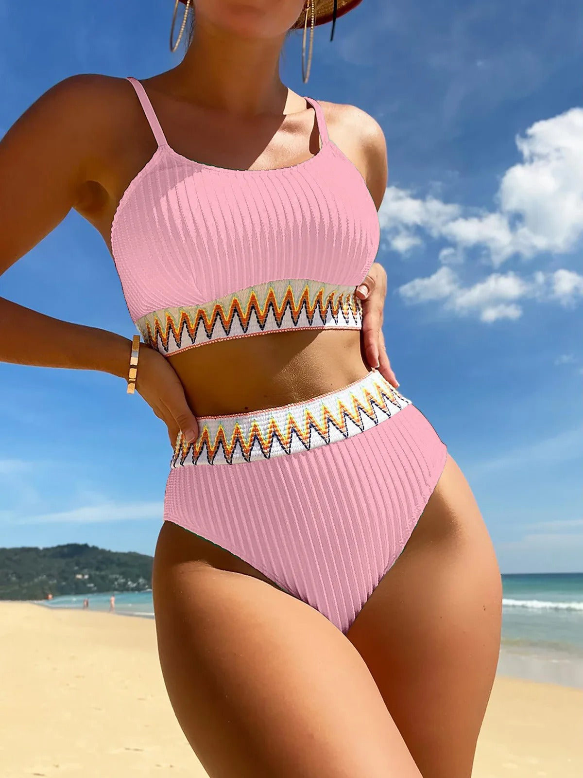 Nancy - Modischer Bikini-Badeanzug mit hoher Taille