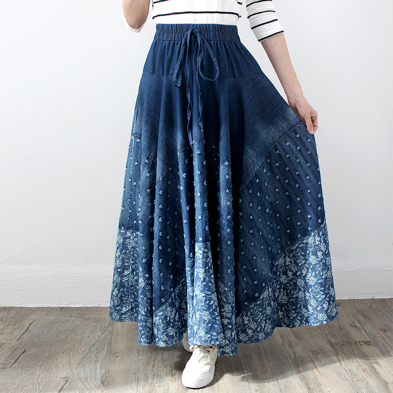 Guadalupe : Bedruckter Rock aus Denim mit hoher Taille