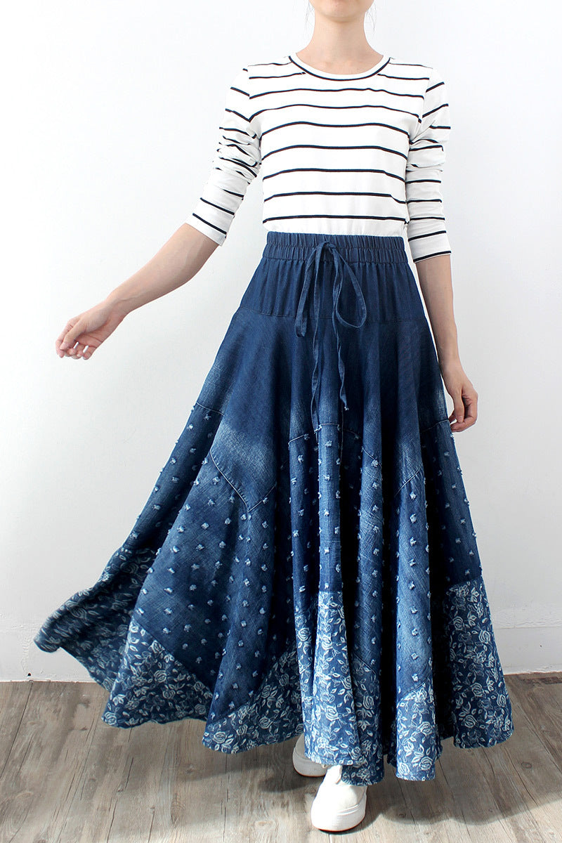 Guadalupe : Bedruckter Rock aus Denim mit hoher Taille