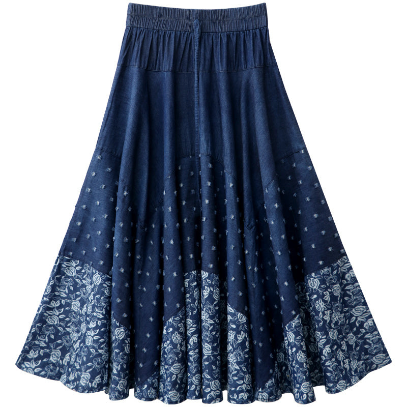 Guadalupe : Bedruckter Rock aus Denim mit hoher Taille
