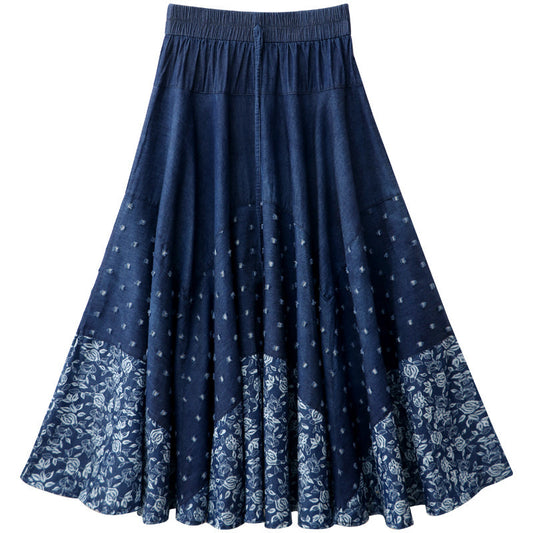 Guadalupe : Bedruckter Rock aus Denim mit hoher Taille