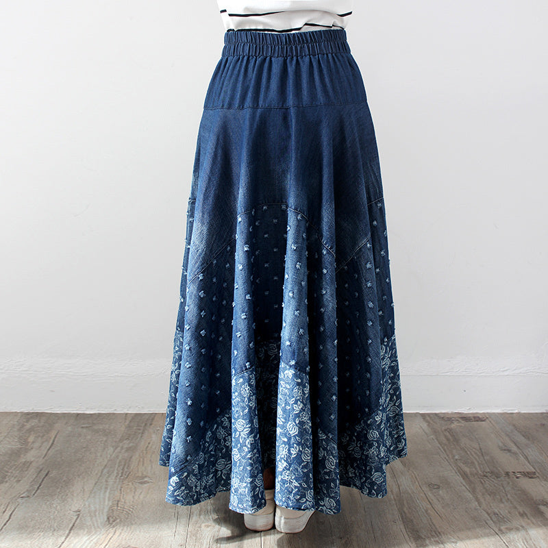 Guadalupe : Bedruckter Rock aus Denim mit hoher Taille