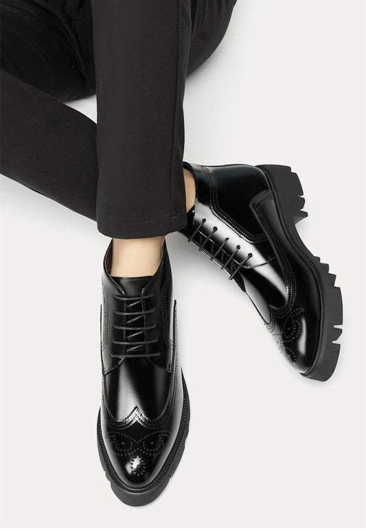Vawhn : Herren Leder Martinstiefel mit dicker Sohle