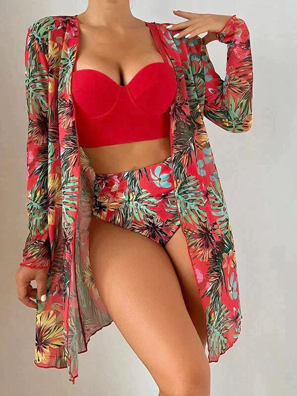 Anspruchsvoller MELANIE - 3-teiliger Damenbikini für einen stilvollen Strandlook