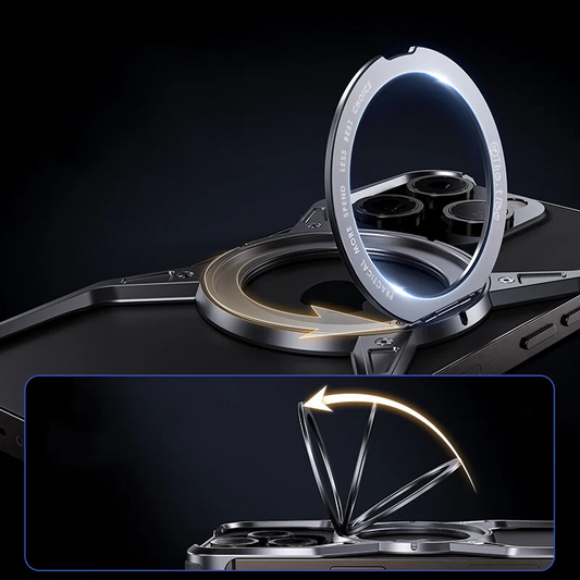 360° Rotierender Magnetischer Pivot-Ring-Ständer mit Luftpolster-Hülle