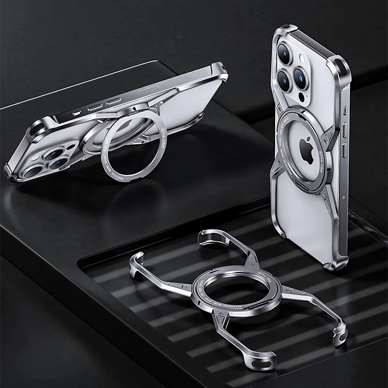 360° Rotierender Magnetischer Pivot-Ring-Ständer mit Luftpolster-Hülle