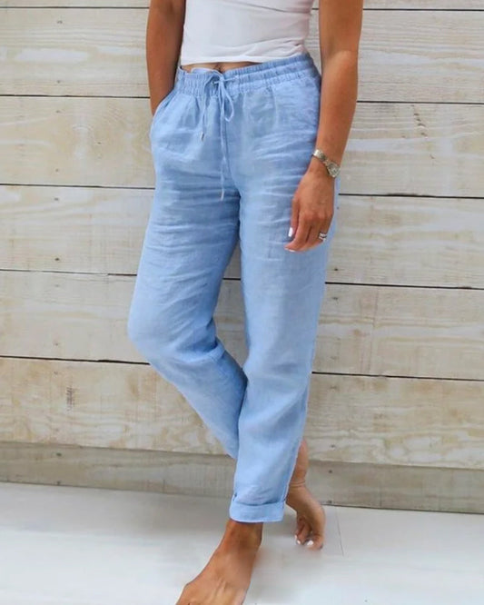 Evelien | Bequeme und stilvolle elastische Leinenhosen