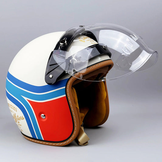 Zeitloser Motorradhelm - DOT und ECE zertifiziert