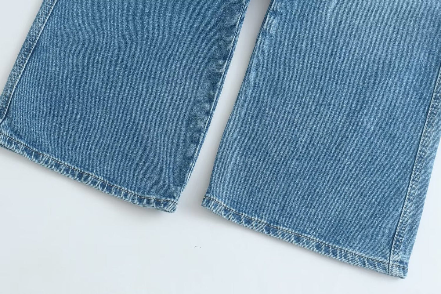 Ariana | European Style Hoch taillierte Baggy Capri Jeans mit weitem Bein