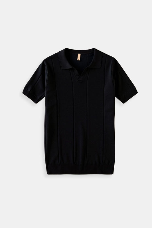 Retro-Strick-Poloshirt in Mintgrün