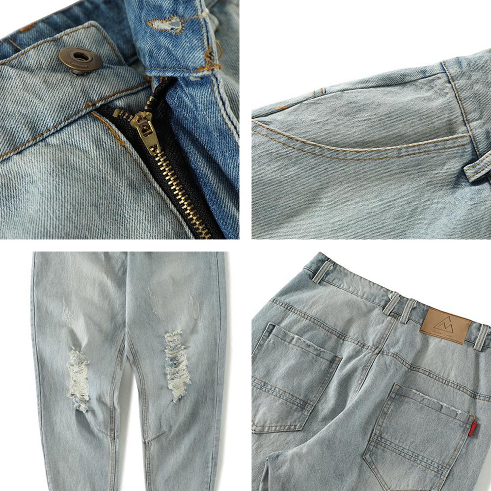 Versatile distressed loose fit jeans - Men - Denim - Ripped - Casual Wear