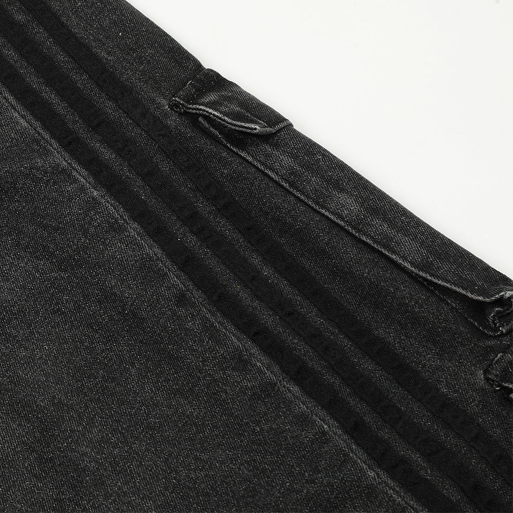 Cotton jeans with multi-pocket design for spring