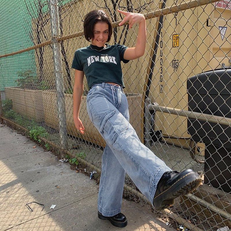 Mar | Damenmode Jeans mit geradem Bein aus Denim